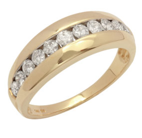 Beautifully Designed Brilliant Cut Diamond Ring In YG 14K