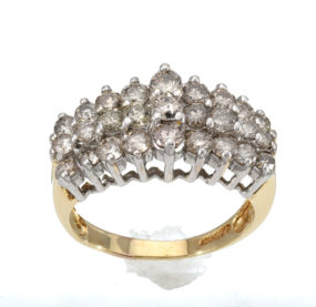 Beautifully Designed Brilliant Cut  Diamond Ring In 2Tone 10k